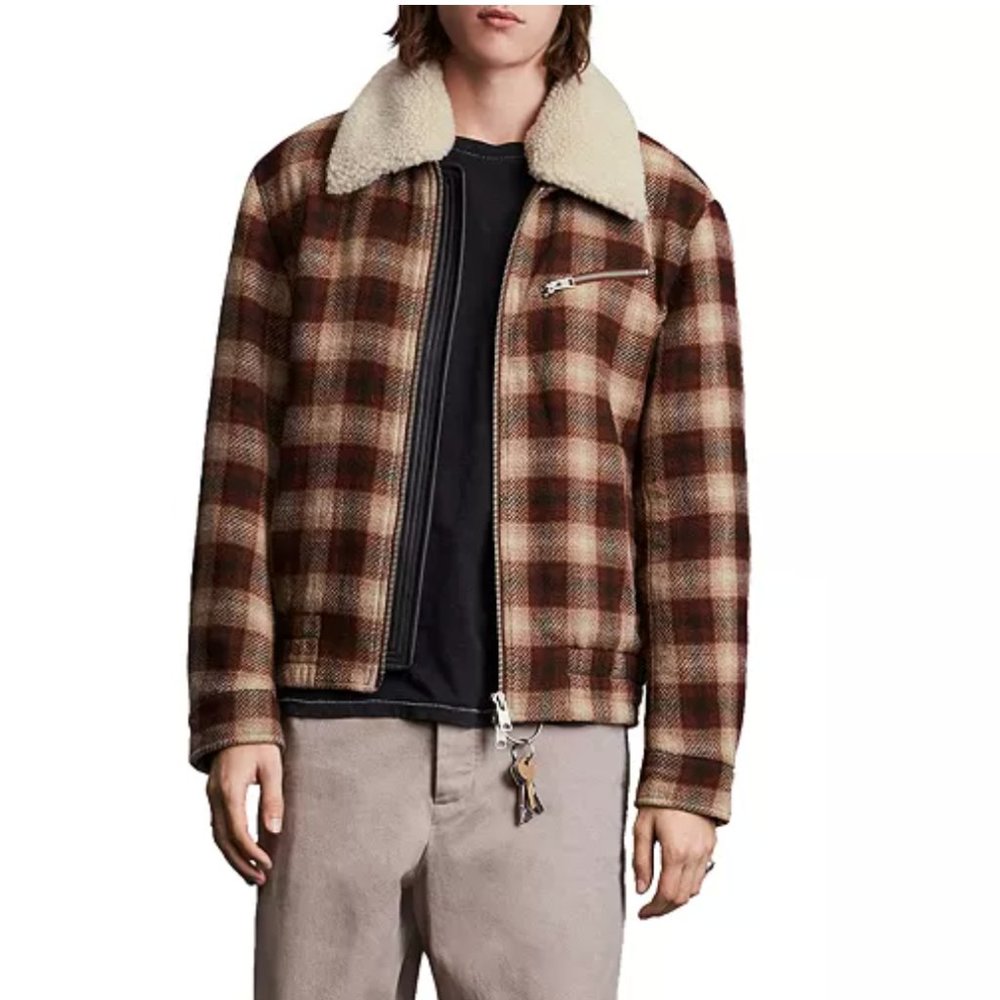 Men’s All Saints Murphy Wool Blend Jacket in Amber